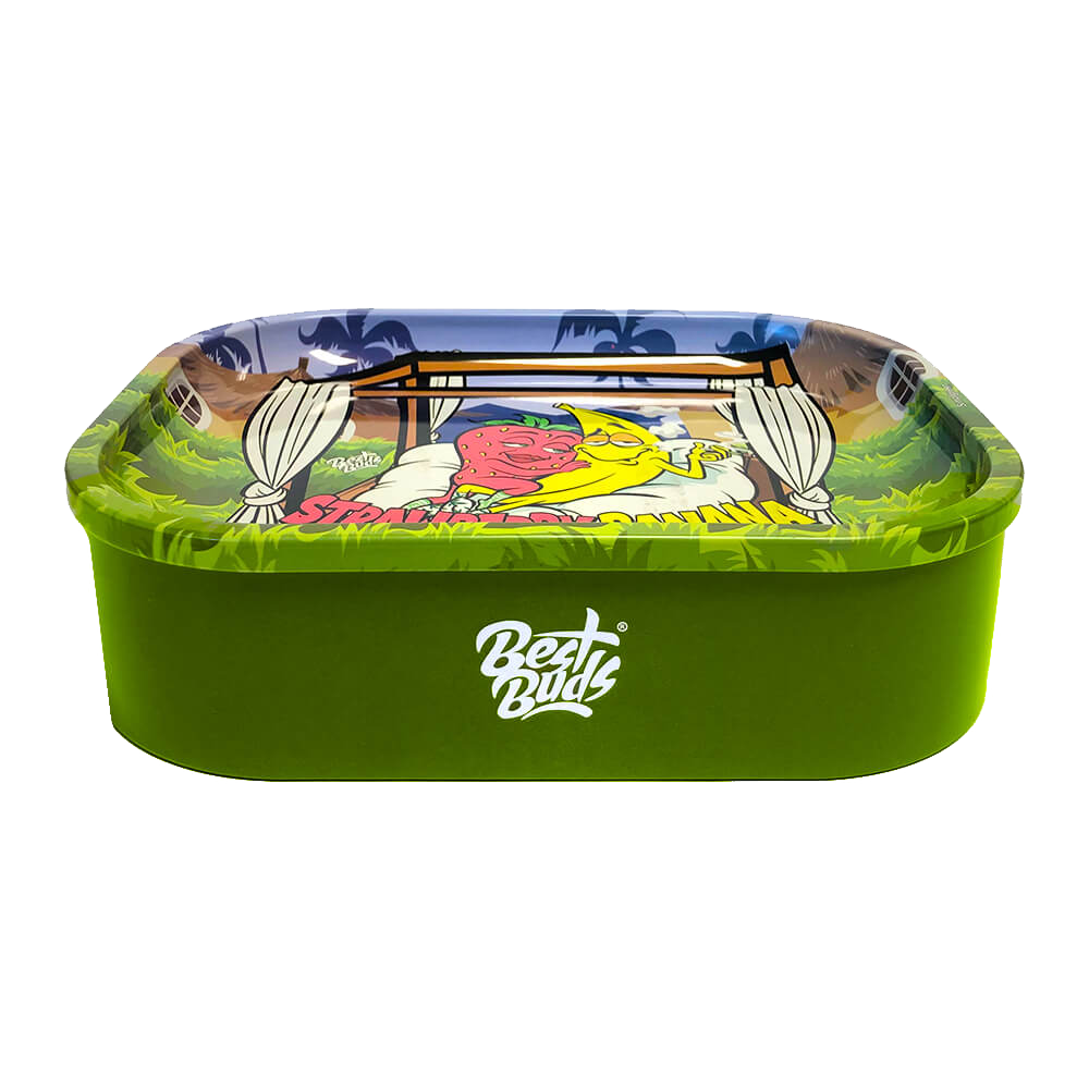 Metal Rolling Tray med opbevaring | Strawberry Banana