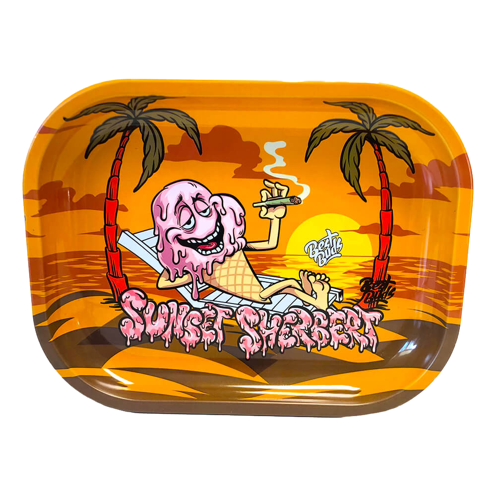 Metal Rolling Tray med opbevaring | Sunset Sherbet