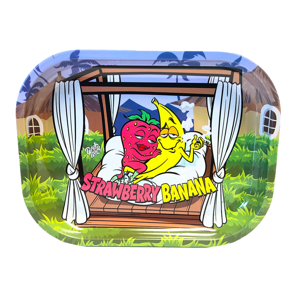 Metal Rolling Tray med opbevaring | Strawberry Banana