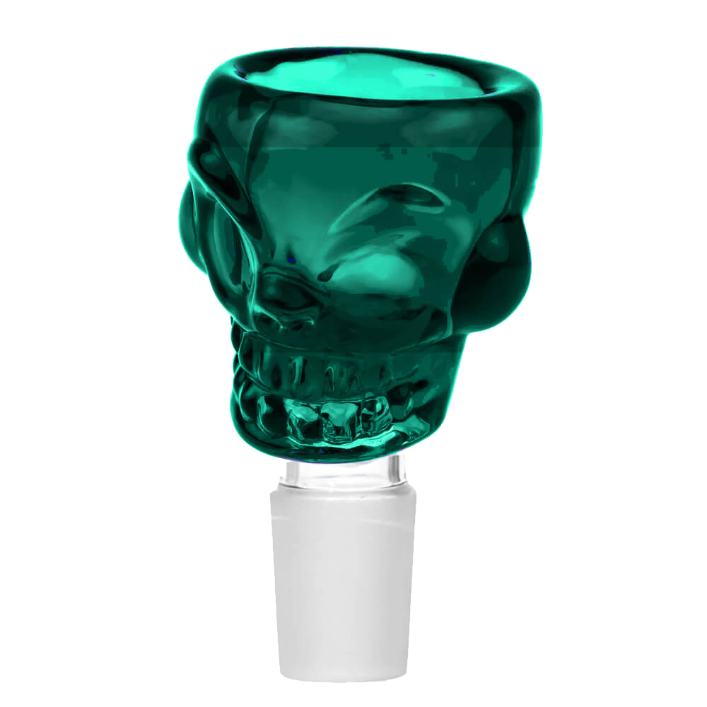 Teal Skull Bong Bowl 18mm