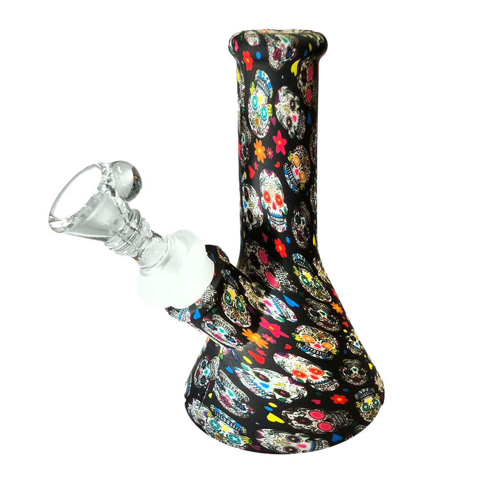 Silicone Bong Mexican Skulls Black 13cm