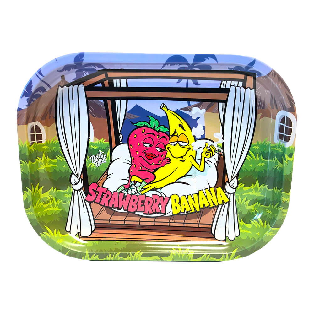 Metal Rolling Tray med opbevaring | Strawberry Banana