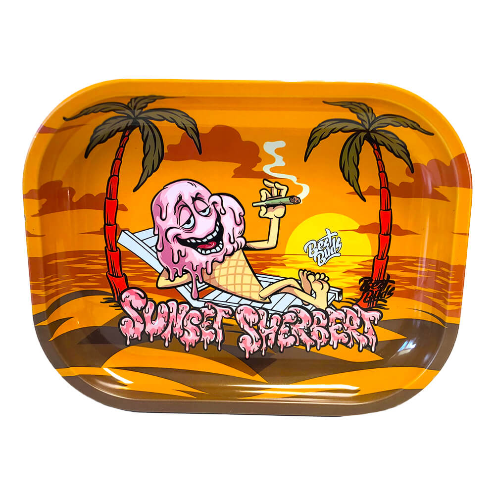 Metal Rolling Tray med opbevaring | Sunset Sherbet